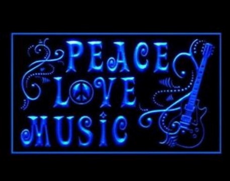 Peace Love Music LED Neon Sign